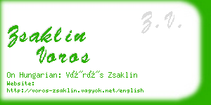 zsaklin voros business card